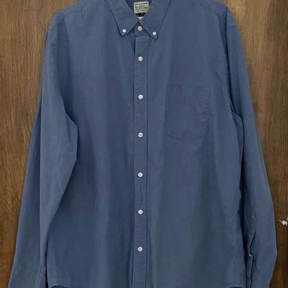 J. Crew men’s Secret Wash Classic fit blue stretch button down shirt, size XL - Picture 8 of 16